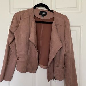 Faux Suede Blush Motorcycle Jacket